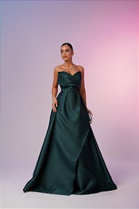 Vestido Longo Zibeline Arabella Verde Esmeralda