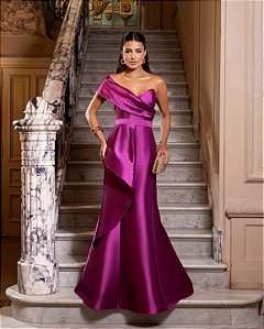 Vestido Longo Zebeline Kiara Fúcsia