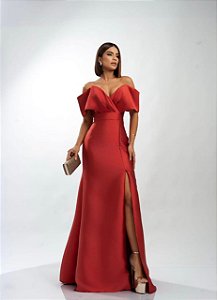 Vestido Longo Zebelina Martina Terra cota