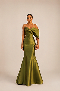 Vestido Zebeline Dominique Verde Oliva