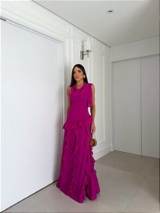Vestido Longo Pietra Tomara Que Caia Fúcsia