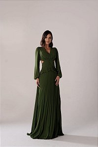 Vestido Longo Turim Verde Oliva