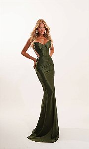 Vestido Longo Lira Verde OLiva