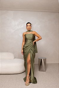 Vestido Longo Tomara que Caia Palermo Verde Oliva