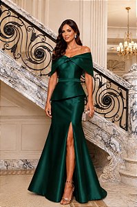 Vestido Longo Imperiale Verde Esmeralda