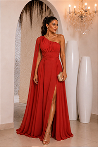Vestido Longo Évora Terra Cota