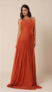 Vestido Longo Tomara que Caia Amalfi Terra Cota