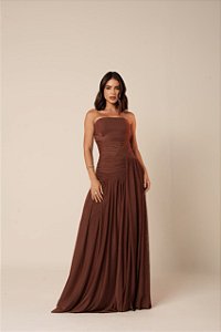 Vestido Longo Tomara que Caia Amalfi Marrom