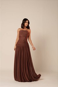 Vestido Longo Tomara que Caia Amalfi Marrom