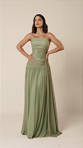 Vestido Longo Tomara que Caia Amalfi Verde Menta