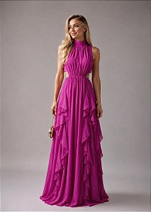 Vestido Longo Antonela Fúcsia