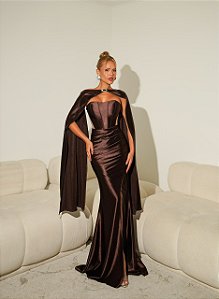 Vestido Longo Cleópatra Marrom