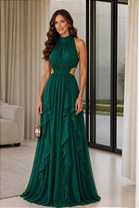 Vestido Longo Antonela Verde Esmeralda