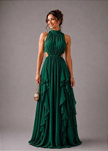 Vestido Longo Antonela Verde Esmeralda