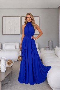 Vestido Longo Antonela Azul Royal