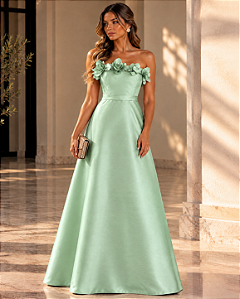 Vestido Longo Tomara que Caia Zebeline Lavínia Verde menta