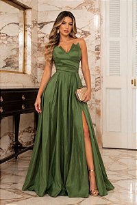 Vestido Longo Royale Verde Oliva