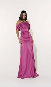 Vestido longo Sorella Fúcsia