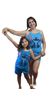 Short Doll Adulto e Infantil para Tal Mãe Tal Filha Stich