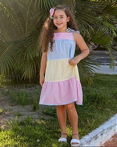 Vestido Princess Arco Íris Candy Juvenil