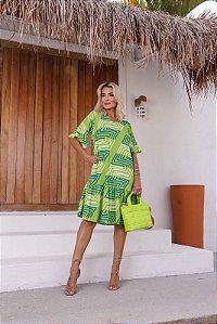 Vestido Adulto Eva Verde Curto