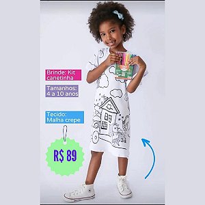Vestido Infantil Colorir