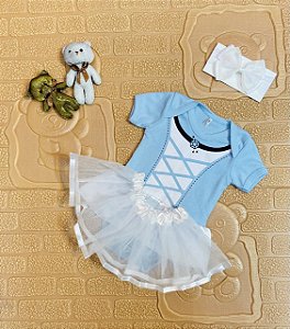 Kit Body + Saia Tutu + Faixa Cinderela