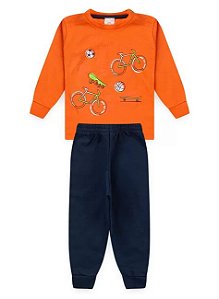 Conjunto Infantil Menino Meia Estação Bike Laranja
