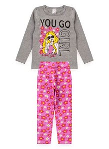 Conjunto Juvenil Menina Meia Estação Girls Cinza