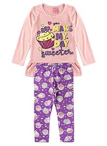 Conjunto Infantil Menina Meia Estação Cup Cake