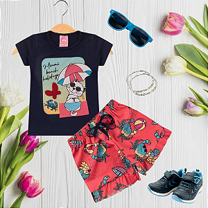 Conjunto Interativo Verão Menina Gatinha Praia