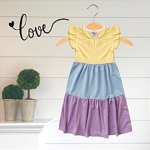 Vestido Infantil Três Marias Amarelo