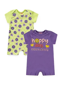 Kit c/ 2 Macacões Verão Bebê Menina Happy Day
