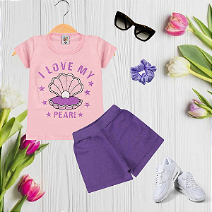 Conjunto Infantil Menina Perola Roxa