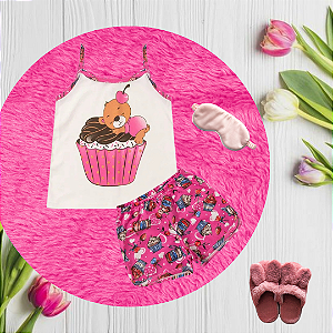 Pijama Infantil Cupcake Rosa