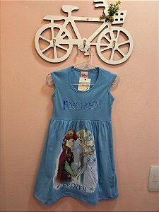 Vestido Elsa e Ana Azul