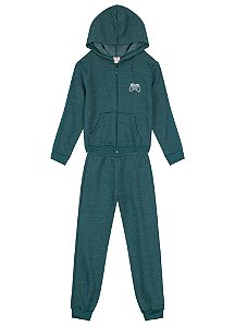 Conjunto Moletom Infantil Menino Jaqueta Gamer Verde
