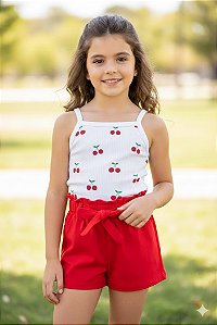 Conjunto Infantil Verão Menina Cerejinha