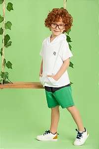 Conjunto Infantil Menino Capuz Branco