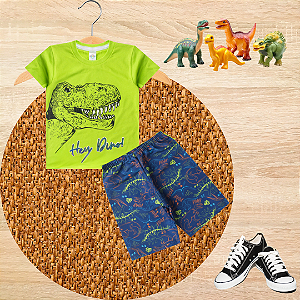 Conjunto Infantil Menino Verão Hey Dino