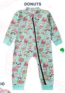 Macacão Bebê Menina Curto Donuts Encantados