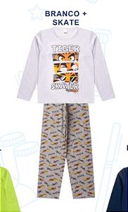 Pijama Menino Manga Longa Tigre Skater