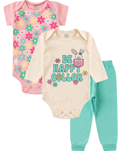 Kit Body 3 peças Bebê Coelha By Happy