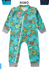 Macacão Bebê Menino Longo Robozinho