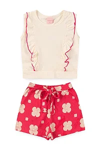 Conjunto Juvenil Menina Babado Floral Pink