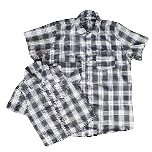 Camisa Xadrez Adulto Preto e Branco