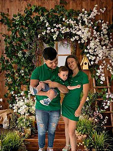 Camiseta Polo Infantil Verde Bandeira