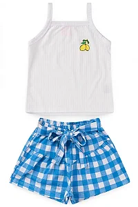 Conjunto Infantil Menina Blue Chess