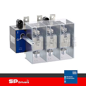 CHAVE SECCIONADORA ROTATIVA PORTA FUSIVEL RFW 400A 3 POLOS COM MANOPLA NH2 Ui=690 Volts