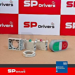 BOTAO CEW-BDM-11000000 DUPLO ECONOMICO PULSADOR 22 mm DE RESINA TERMOPLASTICA Ui=690 Volts